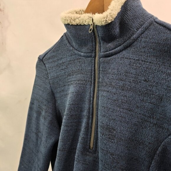 Kuhl Pullover Women Small Blue Plush Mock Sweater Teddy Sherpa Lined Alfpaca - Picture 9 of 10